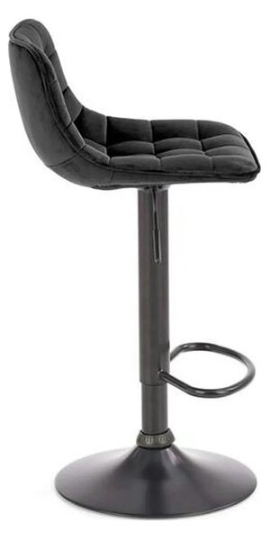 Scaun bar inalt H95, negru, stofa catifelata/otel, 43x44x84/106 cm