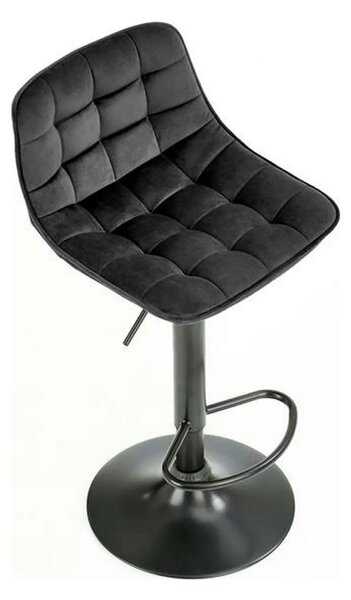 Scaun bar inalt H95, negru, stofa catifelata/otel, 43x44x84/106 cm