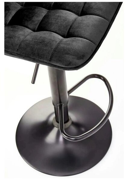 Scaun bar inalt H95, negru, stofa catifelata/otel, 43x44x84/106 cm