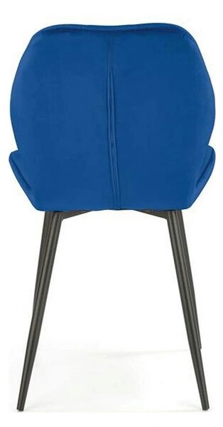 Scaun bucatarie material textil K453, albastru/negru, 48x53x86 cm