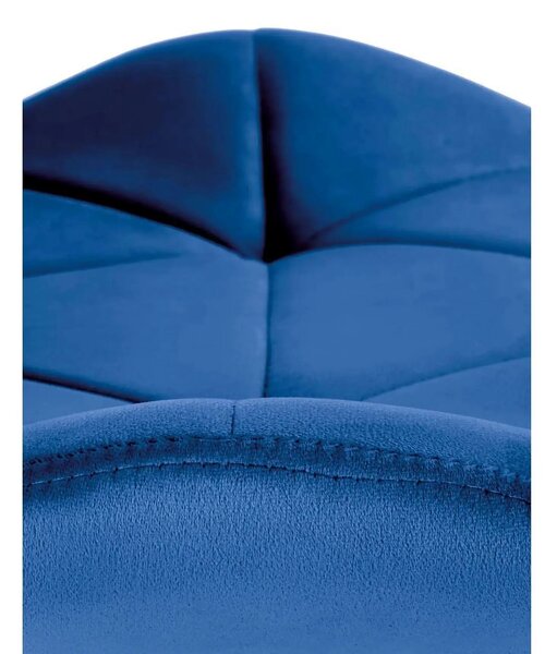 Scaun bucatarie material textil K453, albastru/negru, 48x53x86 cm