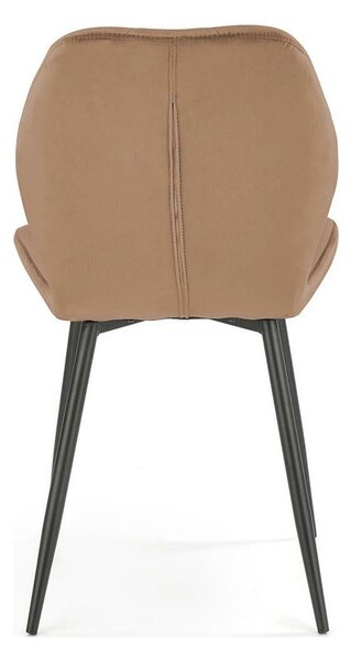Scaun K453, bej/negru, stofa catifelata/metal, 48x53x86 cm