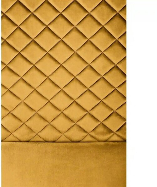 Scaun K442, galben mustar/negru, stofa catifelata/metal, 46x61x102 cm
