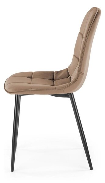 Scaun tapitat K417, bej, stofa catifelata, 44x56x87 cm