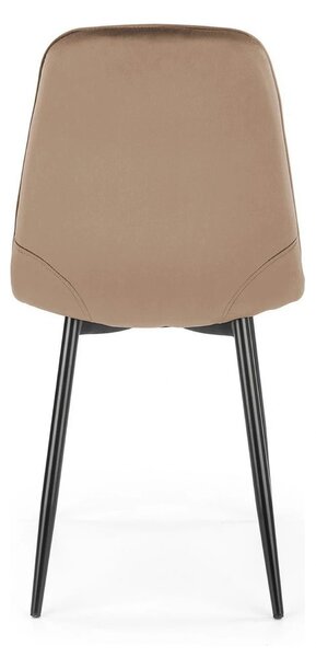 Scaun tapitat K417, bej, stofa catifelata, 44x56x87 cm