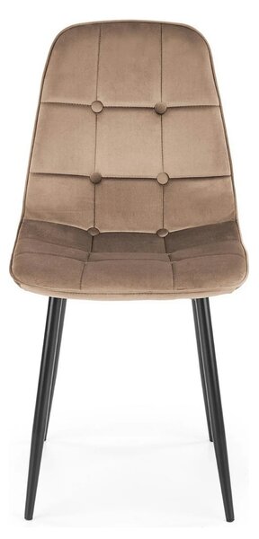 Scaun tapitat K417, bej, stofa catifelata, 44x56x87 cm