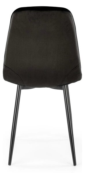 Scaun tapitat K417, negru, stofa catifelata, 44x56x87 cm