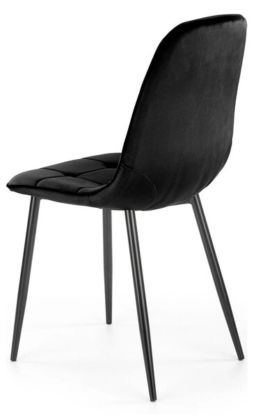 Scaun tapitat K417, negru, stofa catifelata, 44x56x87 cm