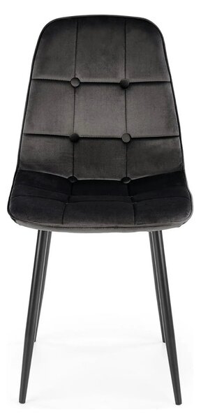 Scaun tapitat K417, negru, stofa catifelata, 44x56x87 cm