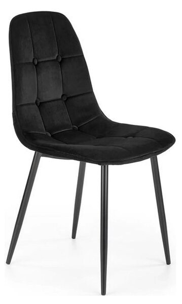 Scaun tapitat K417, negru, stofa catifelata, 44x56x87 cm