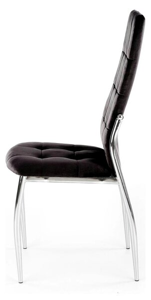 Scaun tapitat K416, negru, stofa catifelata, 43x54x101 cm