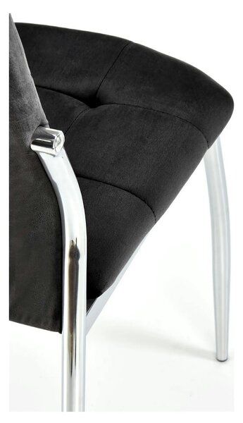 Scaun tapitat K416, negru, stofa catifelata, 43x54x101 cm