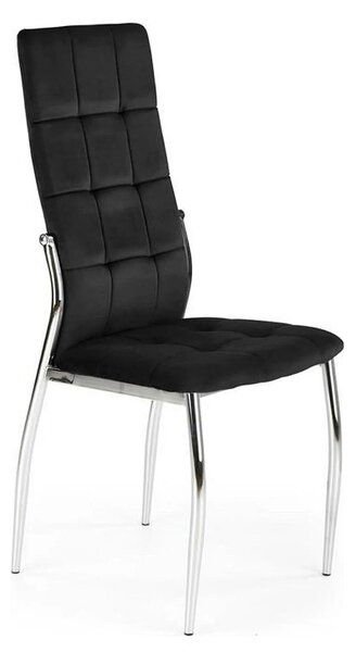 Scaun tapitat K416, negru, stofa catifelata, 43x54x101 cm