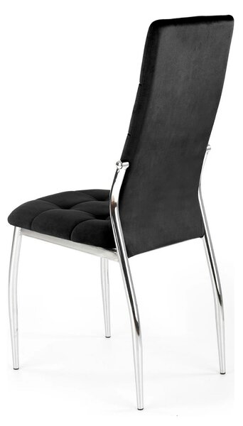 Scaun tapitat K416, negru, stofa catifelata, 43x54x101 cm