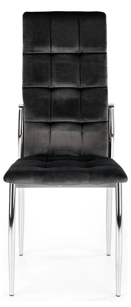 Scaun tapitat K416, negru, stofa catifelata, 43x54x101 cm