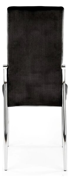 Scaun tapitat K416, negru, stofa catifelata, 43x54x101 cm