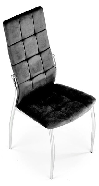 Scaun tapitat K416, negru, stofa catifelata, 43x54x101 cm