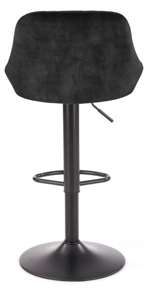 Scaun de bar rotativ H101, negru, stofa catifelata/otel, 47x45x84/106