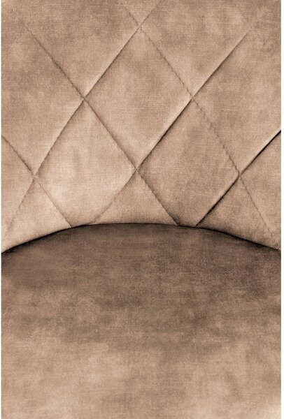 Scaun de bar rotativ H101, bej/negru, stofa catifelata/metal, 47x45x84