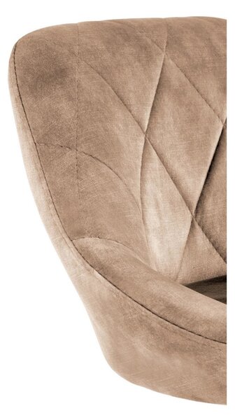 Scaun de bar rotativ H101, bej/negru, stofa catifelata/metal, 47x45x84