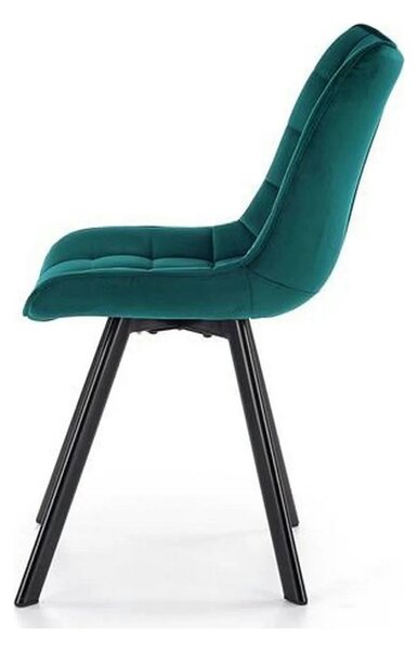 Scaun tapitat stofa K332, turcoaz/negru, 46x61x84 cm