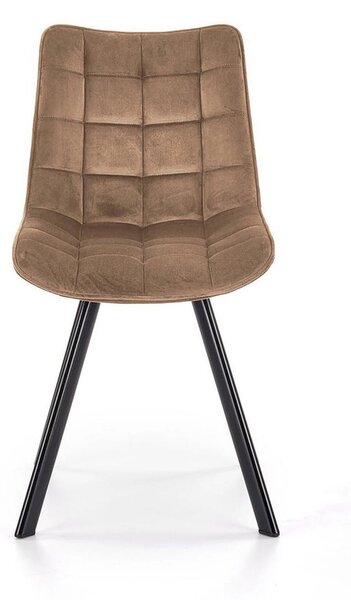 Scaun K332, bej/negru, stofa catifelata/metal, 46x61x84 cm
