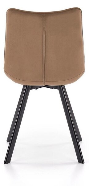 Scaun K332, bej/negru, stofa catifelata/metal, 46x61x84 cm