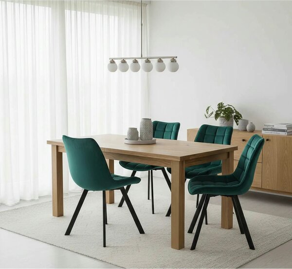Scaun tapitat stofa K332, turcoaz/negru, 46x61x84 cm