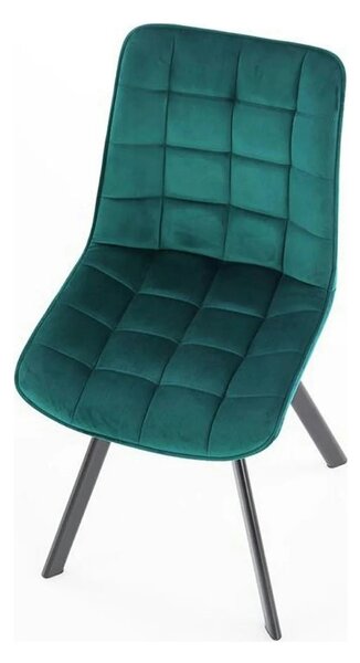 Scaun tapitat stofa K332, turcoaz/negru, 46x61x84 cm