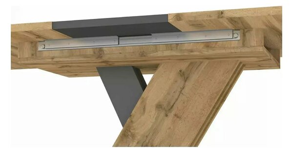 Masa extensibila EXEL, stejar artisan/gri antracit, PAL laminat, 140/1