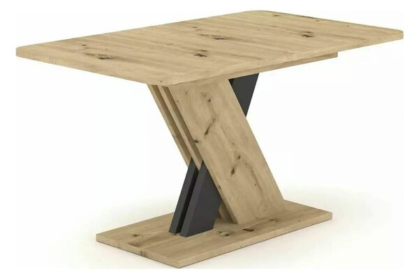 Masa extensibila EXEL, stejar artisan/gri antracit, PAL laminat, 140/1