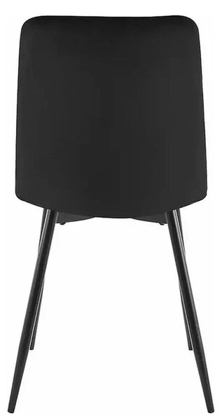 Scaun tapitat JERRY, negru, stofa catifelata/metal, 45x39x91 cm