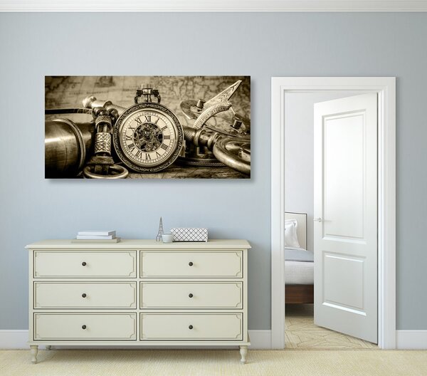 Tablou ceasul din trecut în design sepia