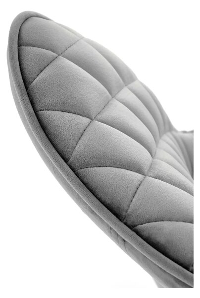 Scaun tapitat K520, gri/negru, stofa catifelata, rotativ, 45x63x80 cm