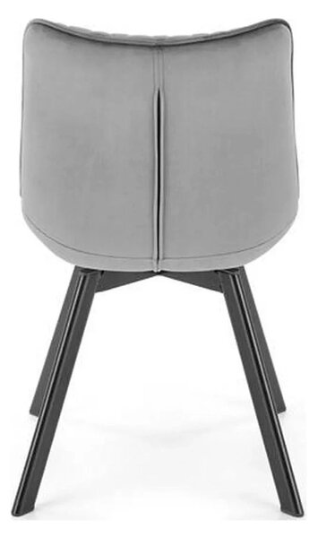 Scaun tapitat K520, gri/negru, stofa catifelata, rotativ, 45x63x80 cm