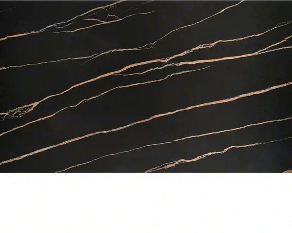 Masa extensibila LOZANO, maro/nuc, metal/piatra sinterizata, 140-200x8