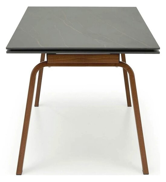 Masa extensibila LOZANO, maro/nuc, metal/piatra sinterizata, 140-200x8