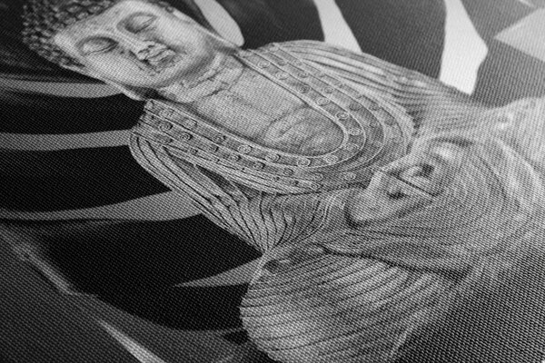 Tablou Budha cu natura moartă relaxantă în design alb-negru