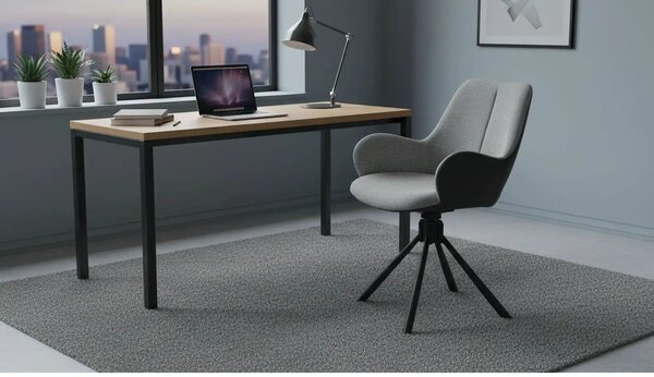 Scaun rotativ K494, gri/negru, stofa/piele ecologica, 57X59X85 cm