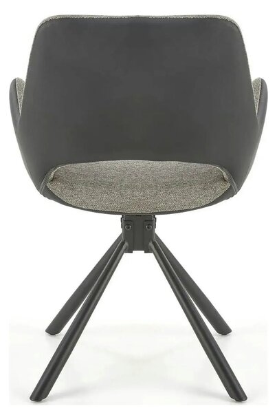 Scaun rotativ K494, gri/negru, stofa/piele ecologica, 57X59X85 cm