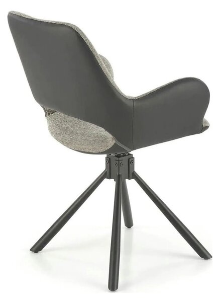 Scaun rotativ K494, gri/negru, stofa/piele ecologica, 57X59X85 cm