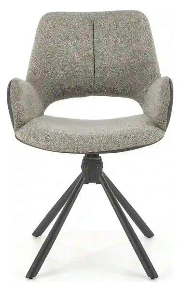 Scaun rotativ K494, gri/negru, stofa/piele ecologica, 57X59X85 cm