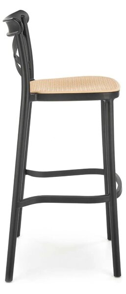Scaun bar H111, crem/negru, polipropilena, 47x47x103 cm