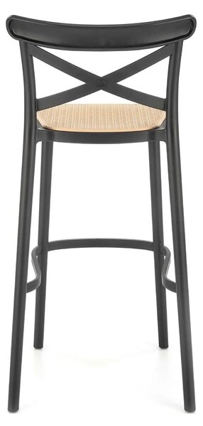Scaun bar H111, crem/negru, polipropilena, 47x47x103 cm