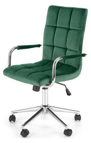 Scaun birou GONZO 4, verde, stofa catifelata, 60x53x93/105 cm