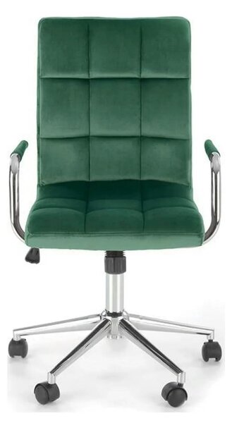 Scaun birou GONZO 4, verde, stofa catifelata, 60x53x93/105 cm