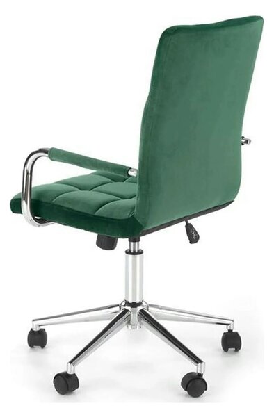 Scaun birou GONZO 4, verde, stofa catifelata, 60x53x93/105 cm