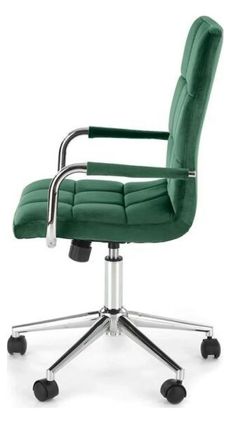 Scaun birou GONZO 4, verde, stofa catifelata, 60x53x93/105 cm