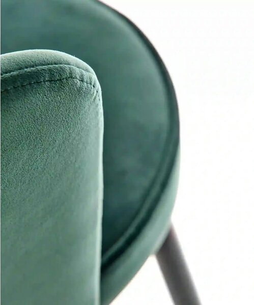 Scaun bar H106, verde/negru, stofa catifelata/otel, 58x58x96 cm