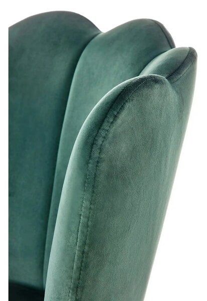 Scaun bar H106, verde/negru, stofa catifelata/otel, 58x58x96 cm